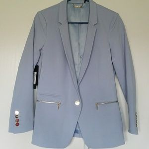 Marciano Chalk Blue Cotton Blend Blazer Jacket